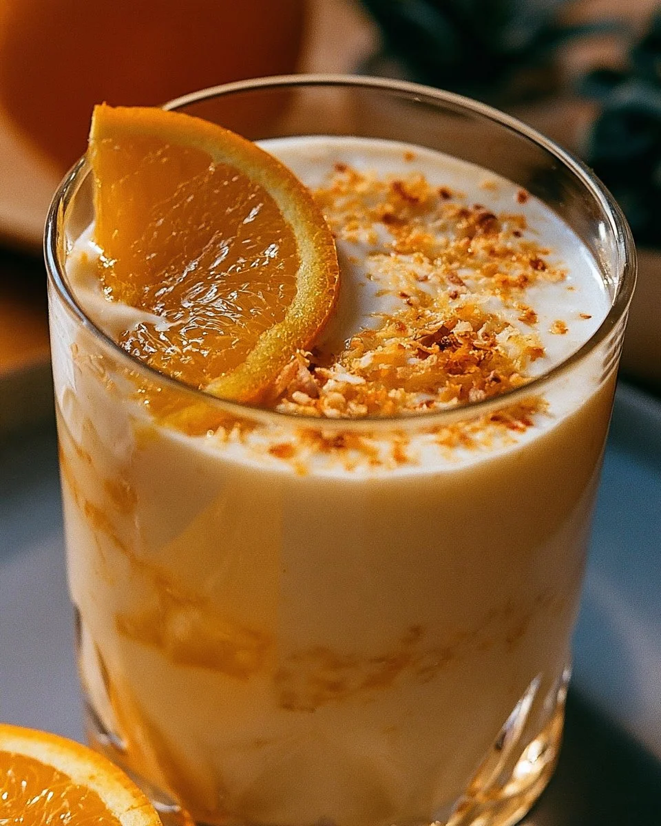 Boisson végane à la crème de coco et à l’orange