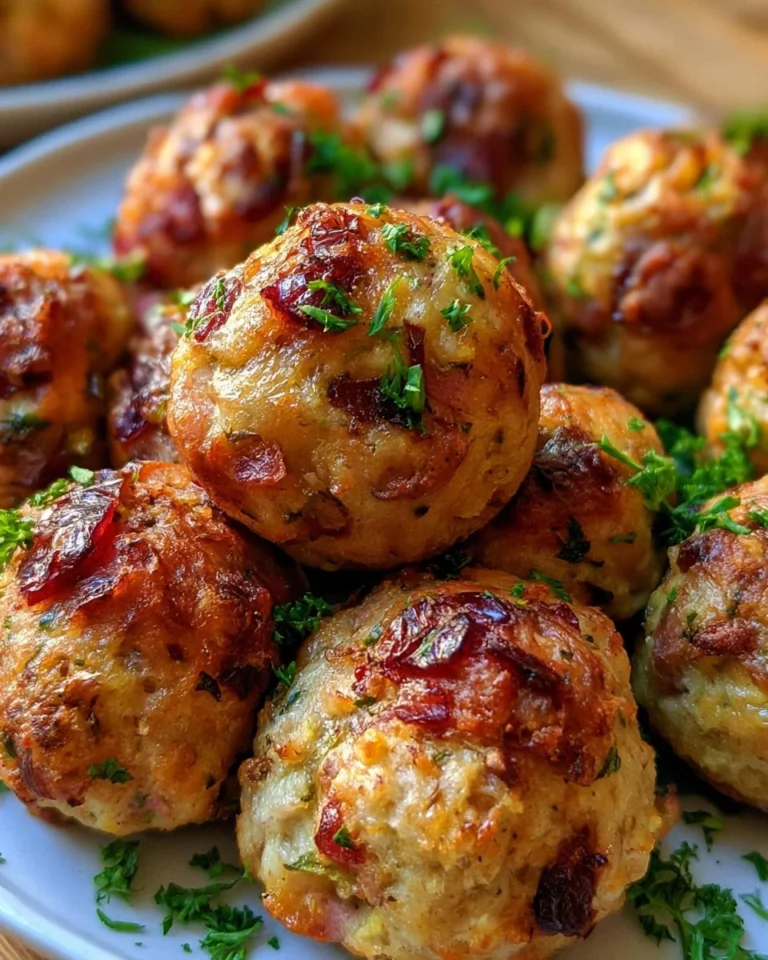 Boules de farce à la dinde et à la canneberge, un plat festif idéal.