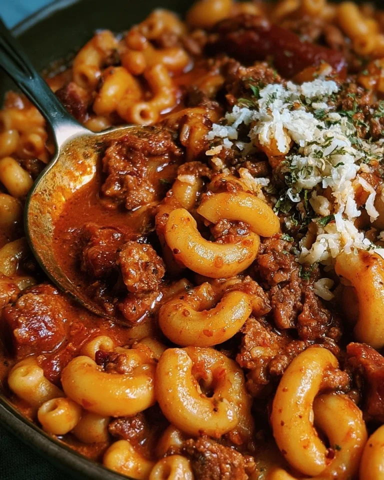 Plat savoureux de Chili Mac avec pâtes, viande et haricots