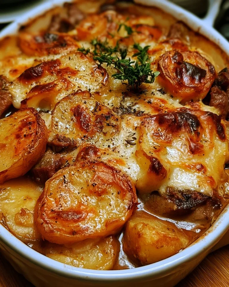 Gratin sain de boeuf avec pommes de terre, idéal pour un dîner en famille