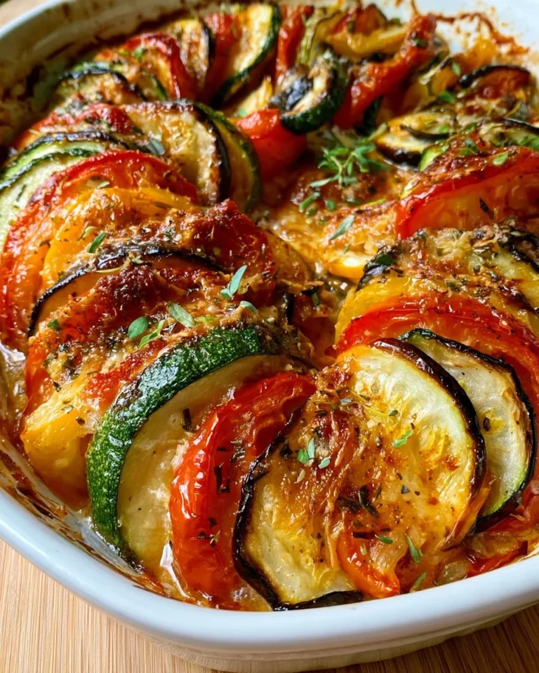 Tian de légumes croustillants au parmesan, plat coloré et savoureux
